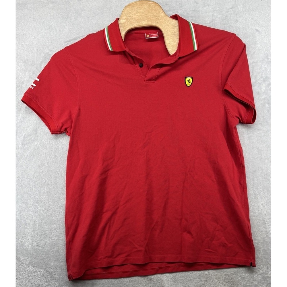 Scuderia Ferrari Racing Formula 1 F1 Logo Red Polo Shirt Men's Size 3XL 22x29